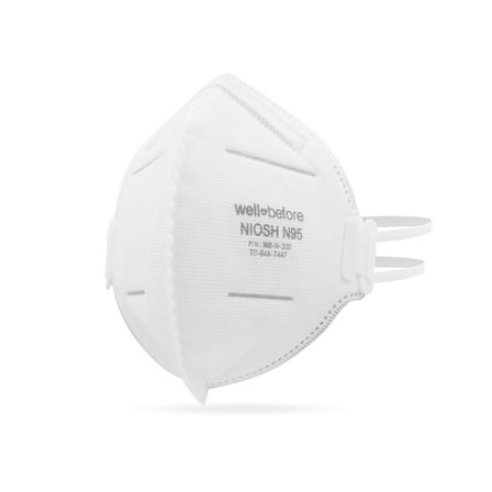 N95 Mask - NIOSH Approved (White, Pack of 10), Lightweight design, Breathable and comfortable for long periods of wear, N95 Masks For Adults helps filter Pollen and Dust, Universal Fit
