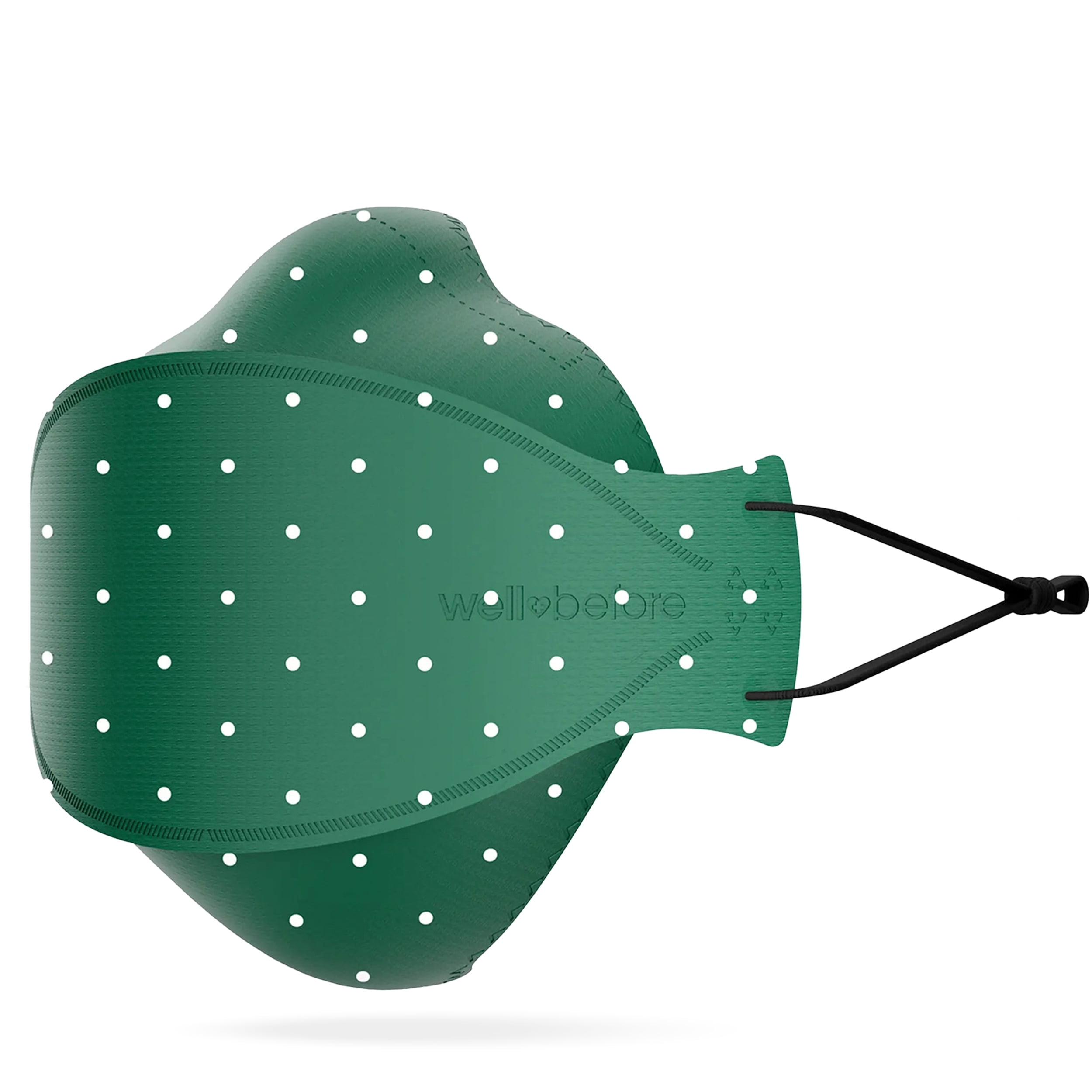 WellBefore Premium KN95 Disposable 4Ply Face Masks, Pack of 10, Medium, Evergreen Dots, Individually Wrapped, Adjustable Ear Loops, 3D-Style
