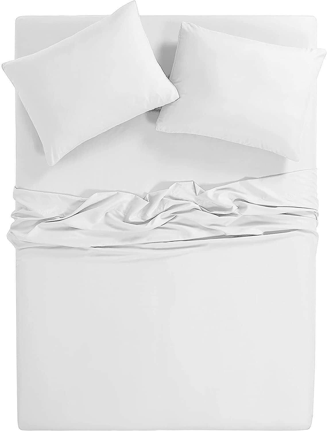 WellBeing 300ThreadCount Oxywash 4Piece Sheet Set, Solid, White