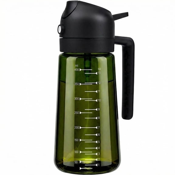 WellDeco Glass 15.8 oz 2-in-1 Light Blocking with Scale Leakproof Lid Oil & Vinegar Dispensing Bottle