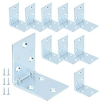 WellMade 10Pcs 2 Inch Double Wide Corner Braces, Heavy Duty Galvanized Steel Angle Brackets for Furniture Cabinets Shelves, 90 Degree L Shape Reinforced Metal Brackets