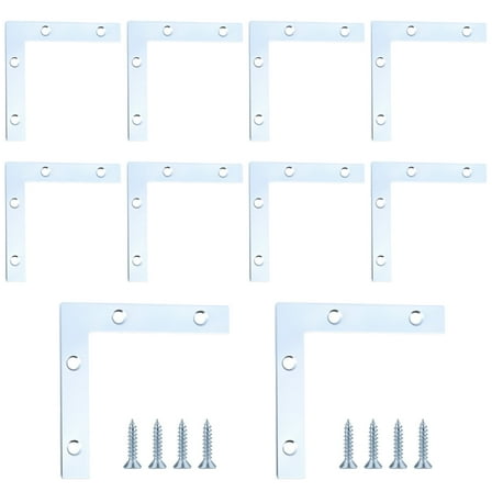 WellMade 10Pcs 3 x 3 Inch L Bracket Corner Brace, Heavy Duty Carbon Steel Angle Brackets, Sturdy Right Angle Support Braces for Shelves, Wood Furniture, Frames with Screws