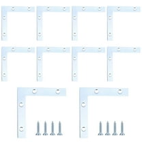 WellMade 10Pcs 3 x 3 Inch L Bracket Corner Brace, Heavy Duty Carbon Steel Angle Brackets, Sturdy Right Angle Support Braces for Shelves, Wood Furniture, Frames with Screws