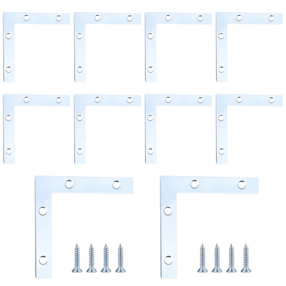 WellMade 3 x 3 in. Corner Brace, Zinc Plated Carbon Steel L-Bracket with Screws for Shelves, Furniture and Frames, 10 pack