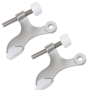 WellMade 2 Pack Hinge Pin Door Stopper, Heavy Duty Zinc Alloy Door Stop with Plastic Tip, Satin Nickel Finish, for Home and Office