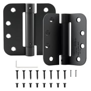 WellMade 4 in. Self-Closing Spring Hinge, Matte Black Steel Adjustable Door Hinge with Screws and Tools, UL Certified, 2 pack