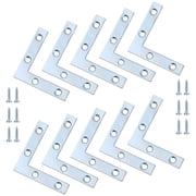 WellMade 2 in. Flat Corner Brace, Zinc Plated Iron L-Bracket with Screws for Furniture, Shelves and DIY Projects, 10 pack