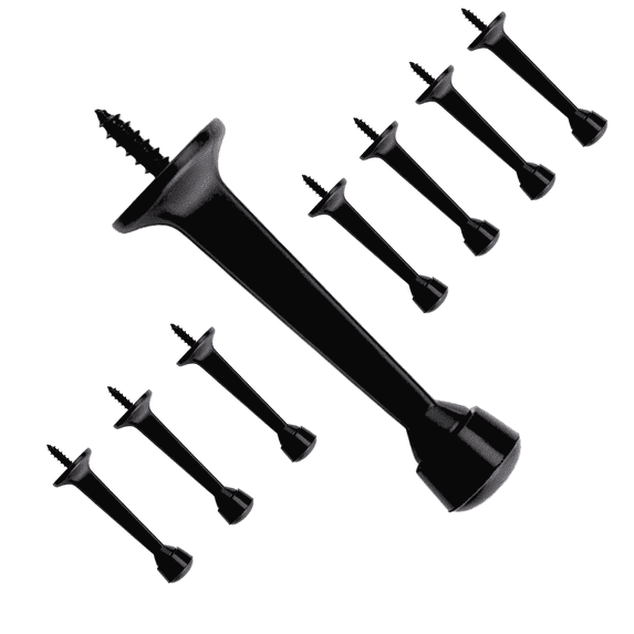 WellMade 3" Door Stopper, 8-Pack Heavy Duty Solid Rigid Door Stops, Matte Black