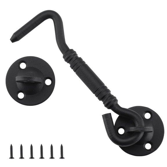 WellMade 4" Door Hook and Eye Latch Set, 1 Pack Rust-Proof Gate Latch Cabin Hooks for Bathrooms ,Windows,Sliding Doors,Outdoor,Windows,Cabinet