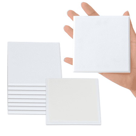 WellMade 4" Wall Shield Self Adhesive Protector Square, 10 Pcs Rigid Vinyl Hard Wall Protection Pads