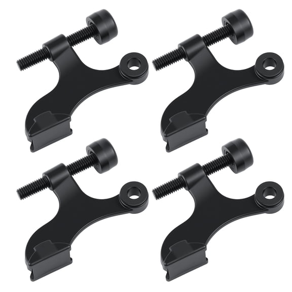 WellMade Hinge Pin Door Stopper, 4 Pack, Heavy Duty Zinc Alloy Door Stop with Cushioned Tip for Home or Office, Matte Black