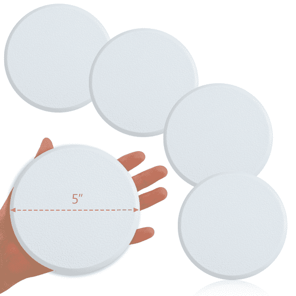 WellMade 5" Wall Shield Self Adhesive Protector Round, 5 Pcs Rigid Vinyl Hard Wall Protection Pads