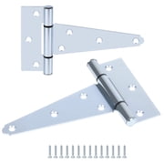 WellMade 5 in. T-Strap Hinge, Zinc Plated Heavy Duty Gate Hinge with Screws for Shed, Barn Door and Fence, 2 pack