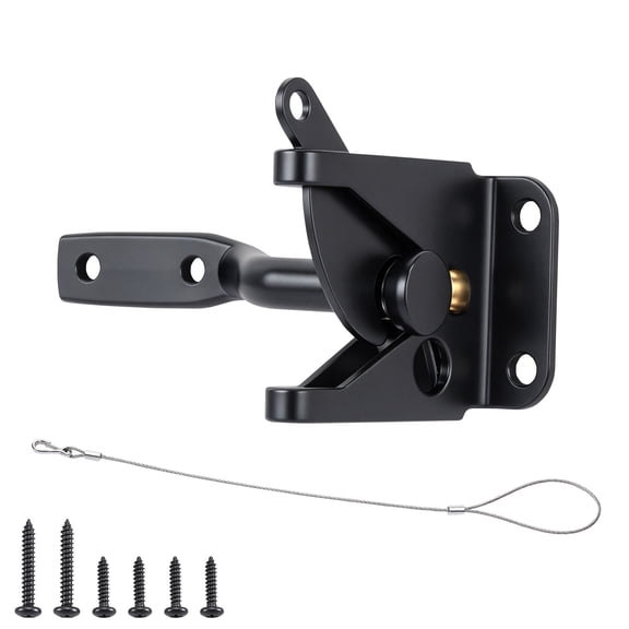 WellMade Carbon Steel Gate Latch , Black Powder Coated Heavy Duty Door Bolt for Outdoor Gates and Fences