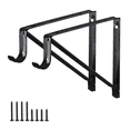 thumbnail image 1 of WellMade 11 x 9.5 in Wall Mounted Closet Rod Brackets 2 Pack, Steel Shelves Support with Rod Shelving Support, Black with Screws, 1 of 7