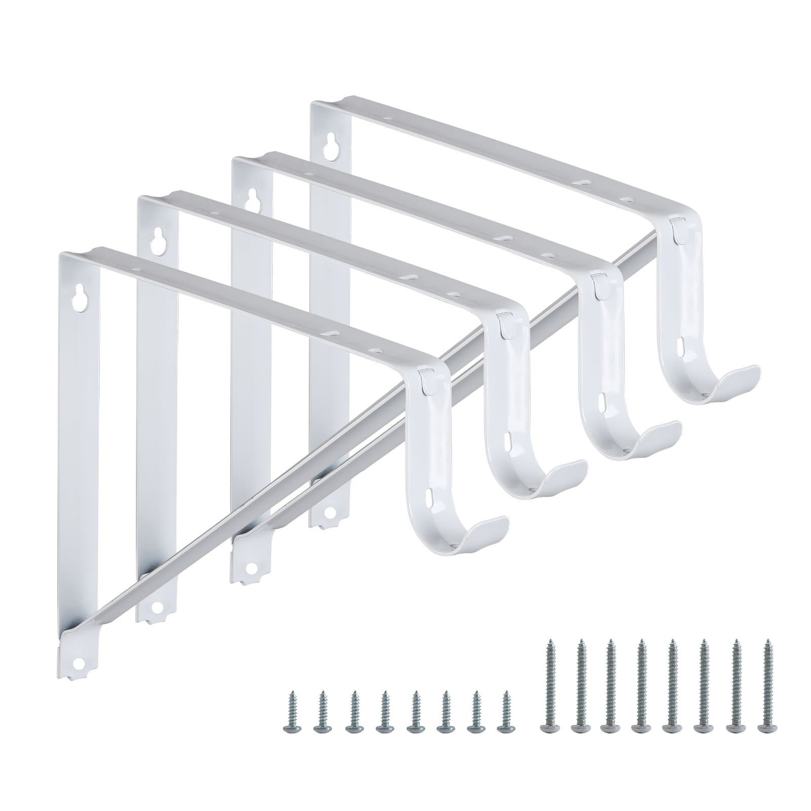 WellMade Heavy Duty Closet Rod Brackets 4 Pack, Wall Mounted Shelf