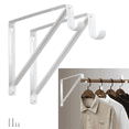 thumbnail image 1 of WellMade 11" x 9.5" Heavy Duty Closet Shelf & Rod Brackets, White Wall Mounted Closet Shelves Bracket, 2 Pcs, 1 of 7
