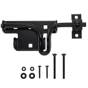 WellMade Heavy Duty Sliding Bolt Gate Latch, Black Steel Door Lock with Padlock Hole and Screws for Fence, Shed and Barn Door, 1 pack