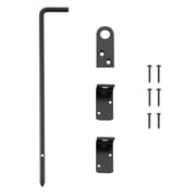 WellMade 18 in. Cane Bolt, Heavy Duty Drop Rod for Gate, Fence Hardware with Black Powder Coat, for Metal & Wood Gates, 1 pack