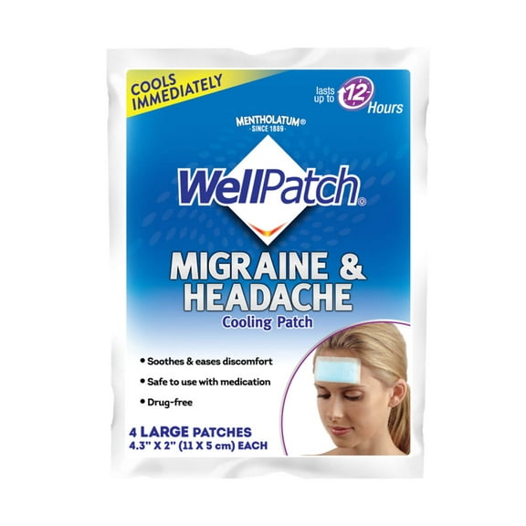 WellPatch Migraine Cooling Patch, 4 Count