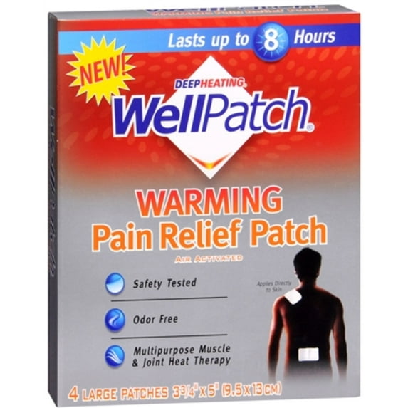 WellPatch Warming Pain Relief Patch 4 Each (Pack of 3)