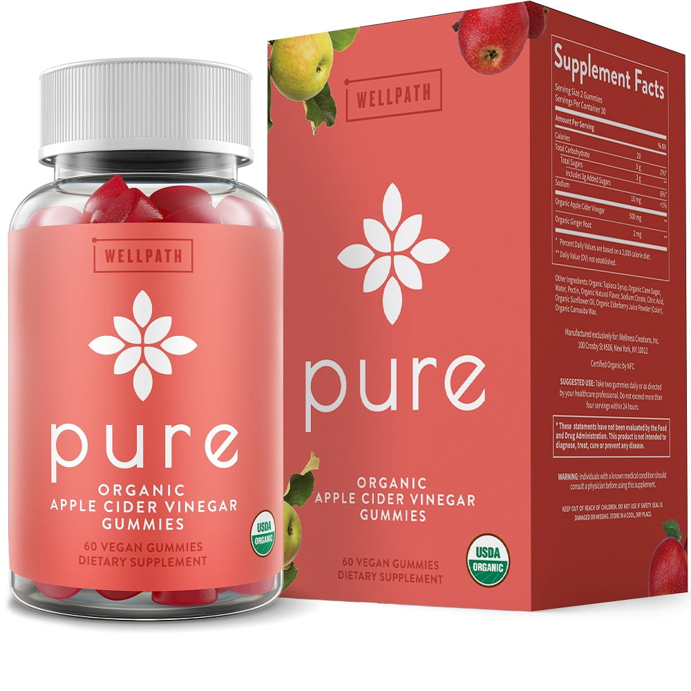 WellPath Apple Cider Vinegar Appetite Control & Suppressants, Apple, 2 Gummies Per Serving, 60 Count