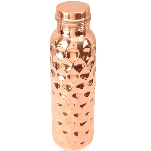 WellSip Copper Bottel | 100% Pure Copper Diamond cut Water Bottle 1000 ML