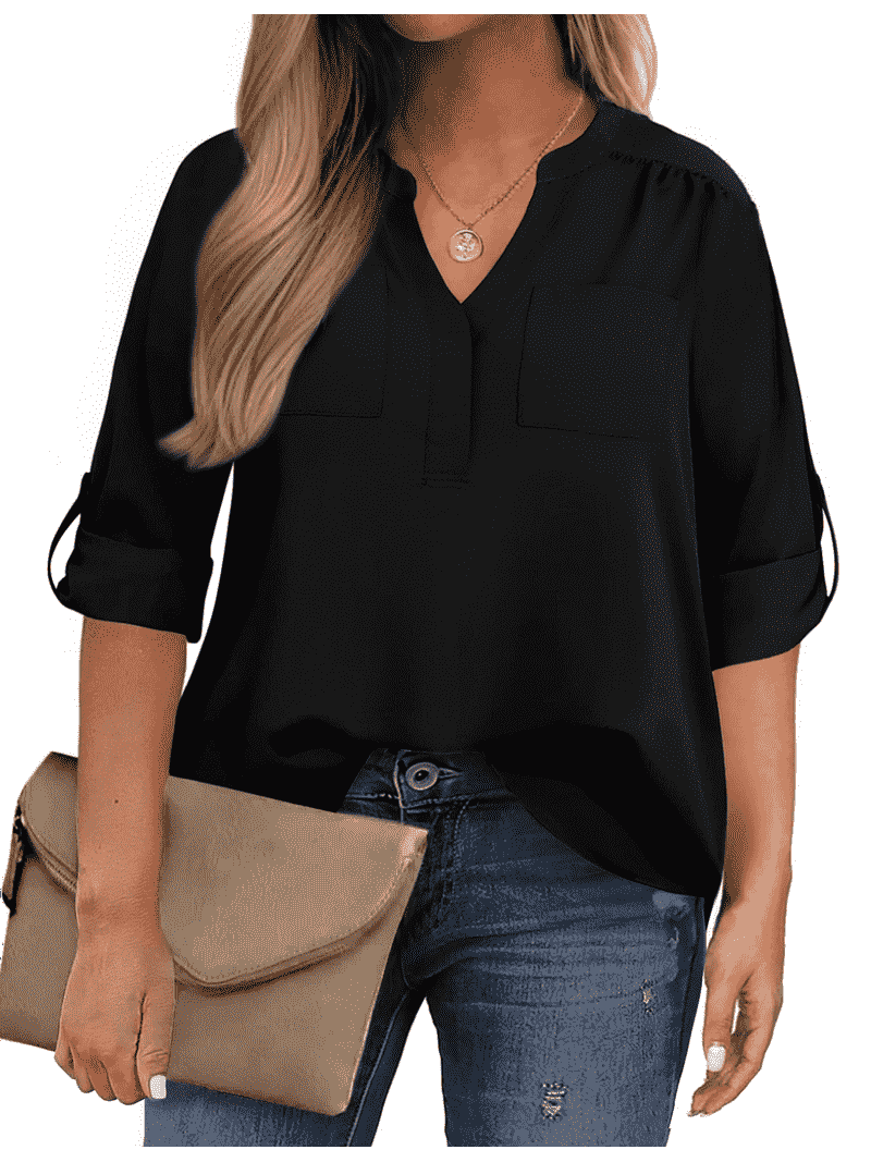 Womens Plus Size Tops Plus Size Tunic Tops For Women UK 3/4 Length