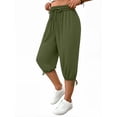 thumbnail image 1 of WellSize Plus Size Capris Pants for Women Lightweight Casual Joggers with Pockets Loose Fit High Waisted Pants, 1 of 8