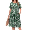thumbnail image 1 of WellSize Plus Size Dresses for Women Summer Crew Neck Short Sleeve Sundresses Casual Beach Midi Dresses with pockets, 1 of 7