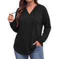 thumbnail image 1 of WellSize Womens Plus Size Hoodies Trendy Drawstring Sweatshirts for Women Casual V Neck Tops Fall Lightweight Pullover, 1 of 8