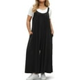 thumbnail image 1 of WellSize Plus Size Jumpsuits for Women Adjustable Straps Loose Overalls Long Rompers With Pockets, 1 of 7