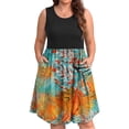 thumbnail image 1 of WellSize Plus Size Women Tank Dresses Summer Sleeveless Crew Neck Sundresses Casual Beach Dress with Pocket, 1 of 8