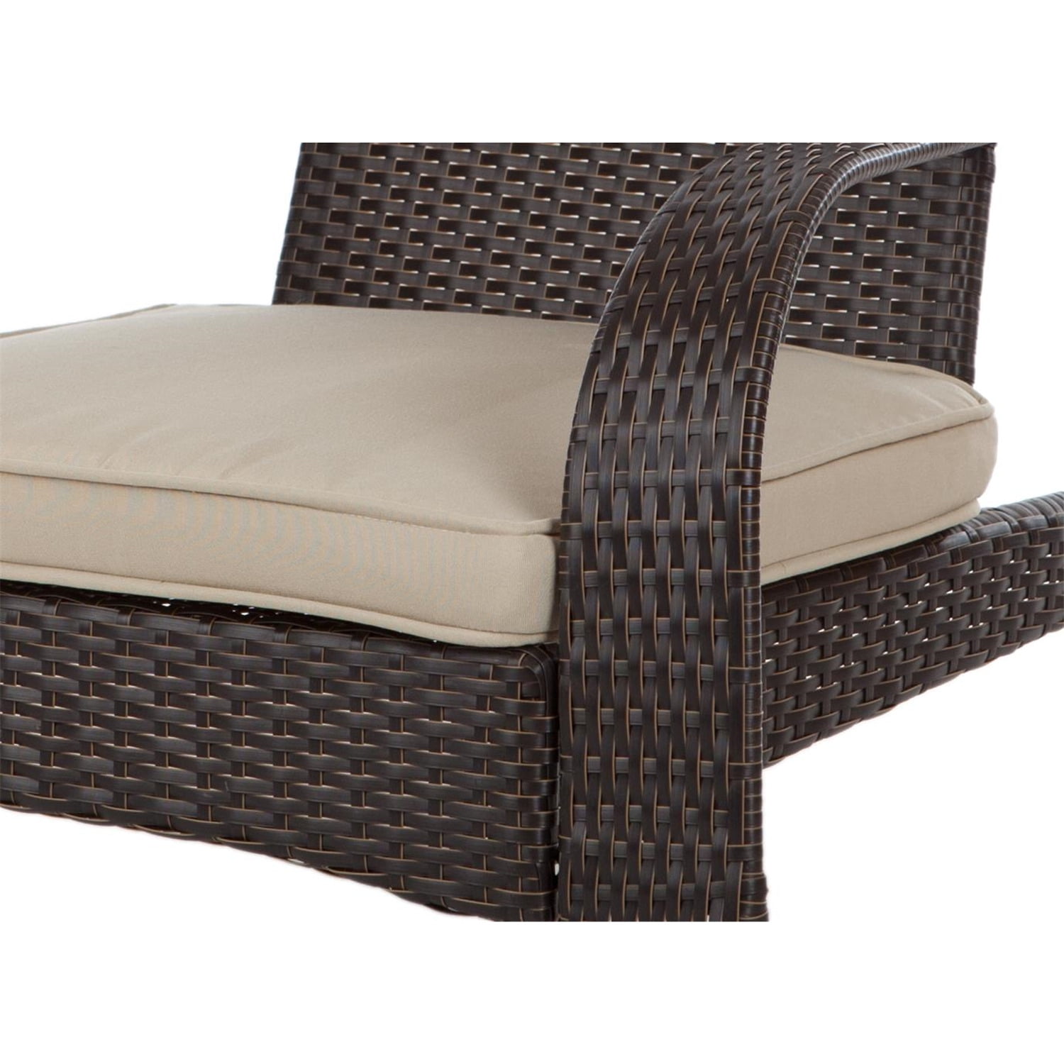 Coconino Mocha Wicker Lounge Chair with Beige Cushion