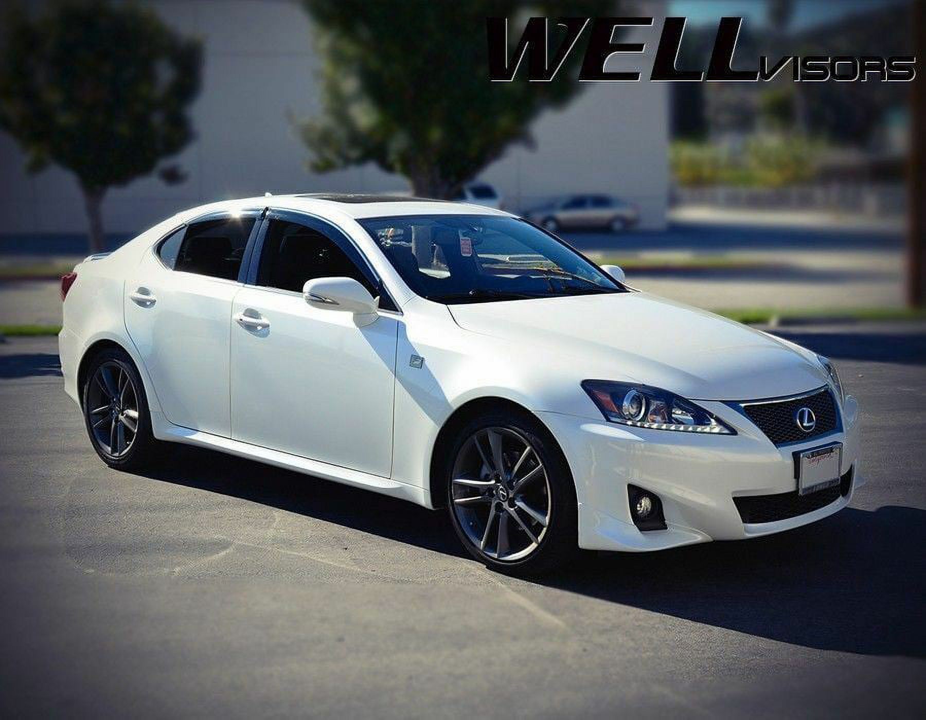 WellVisors Replacement 20062012 Lexus IS250 & IS350 & ISF ClipON Chrome Trim Smoke Tinted Side
