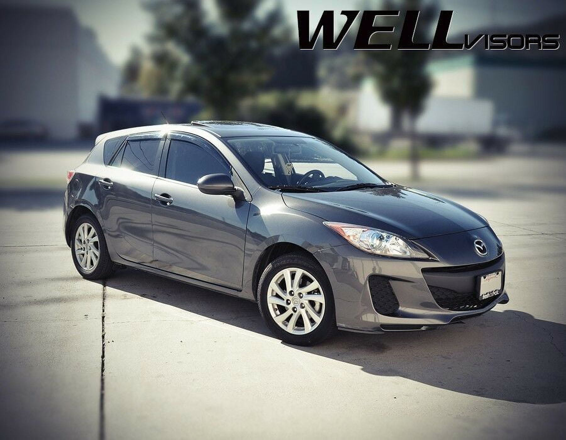 WellVisors Replacement for 2010 2013 Mazda 3 Hatchback Clip ON