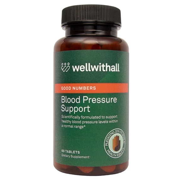 WellWithAll Blood Pressure Support | Supports Healthy Blood Pressure & Circulation | 60 Tablets