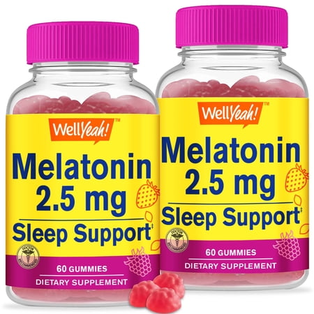 WellYeah 2.5mg Melatonin Gummies (2 Pack)- 60 Count