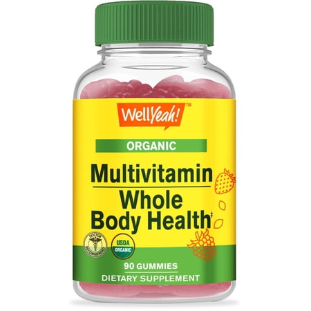 WellYeah Organic Multivitamin Gummies - For Men and Women, Whole Body Health, Boost Energy, Strengthen Immunity, Support Brain Health & Healthy Aging - USDA Certified - Non GMO, Gluten Free - 90 Count