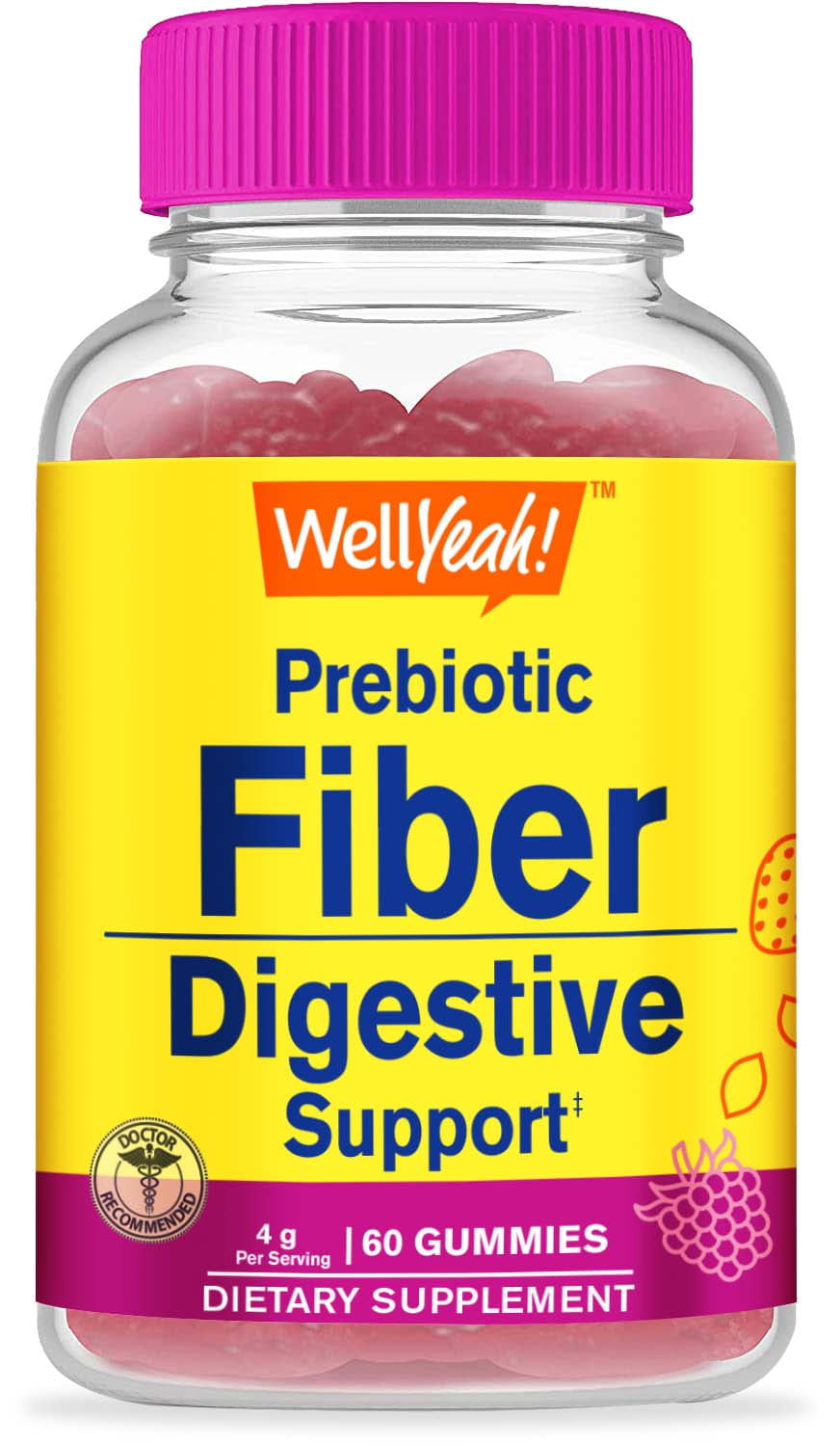 WellYeah Prebiotic Fiber Gummies - Digestive System Support, Doctor ...