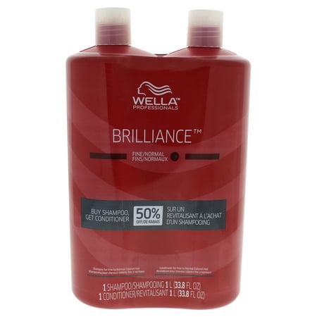 Wella Brilliance Shampoo & Conditioner For Fine To Normal Colored Hair Duo - 33.8 oz Shampoo & Conditioner