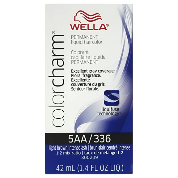 Wella COLOR CHARM, HAIR COLOR 336/5AA Light Brown Intense Ash 1.4 fl oz.