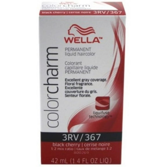 Wella COLOR CHARM, HAIR COLOR Liquid Haircolor 367/3Rv Black Cherry, 1.4 Oz