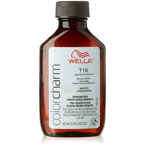 Wella COLOR CHARM, HAIR COLOR Permanent Liquid Hair Toner, Lightest Ash Blonde [T18] 1.40 oz (Pack of 3)