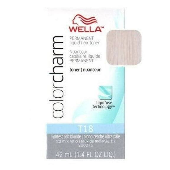 Wella Color Charm Hair Color Toner - T18-Lightest Ash Blonde, 1.4 fl oz, 2 Pack