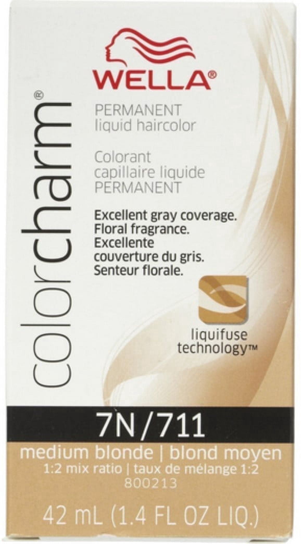 Wella Color Charm Liquid Hair Color, 7n/711 Medium Blonde, 1.4 fl oz, 4 Pack