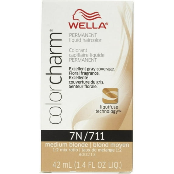 Wella Color Charm Liquid Haircolor, 7n/711 Medium Blonde, 1.4 oz (Pack of 6)