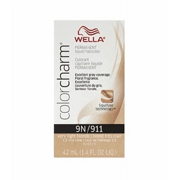 Wella Color Charm Liquid Haircolor, 9N/911 Very Light Blonde, 1.4 oz (Pack of 6)
