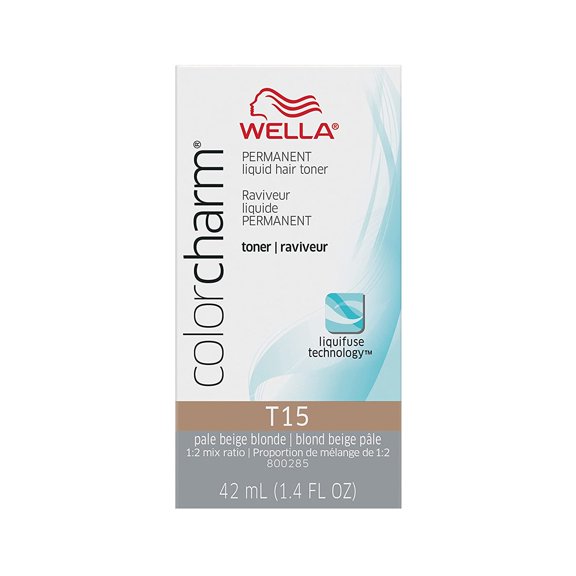 Wella Color Charm Liquid Toner Haircolor, T15 Pale Beige Blonde, 1.4 Oz, 2 Pack