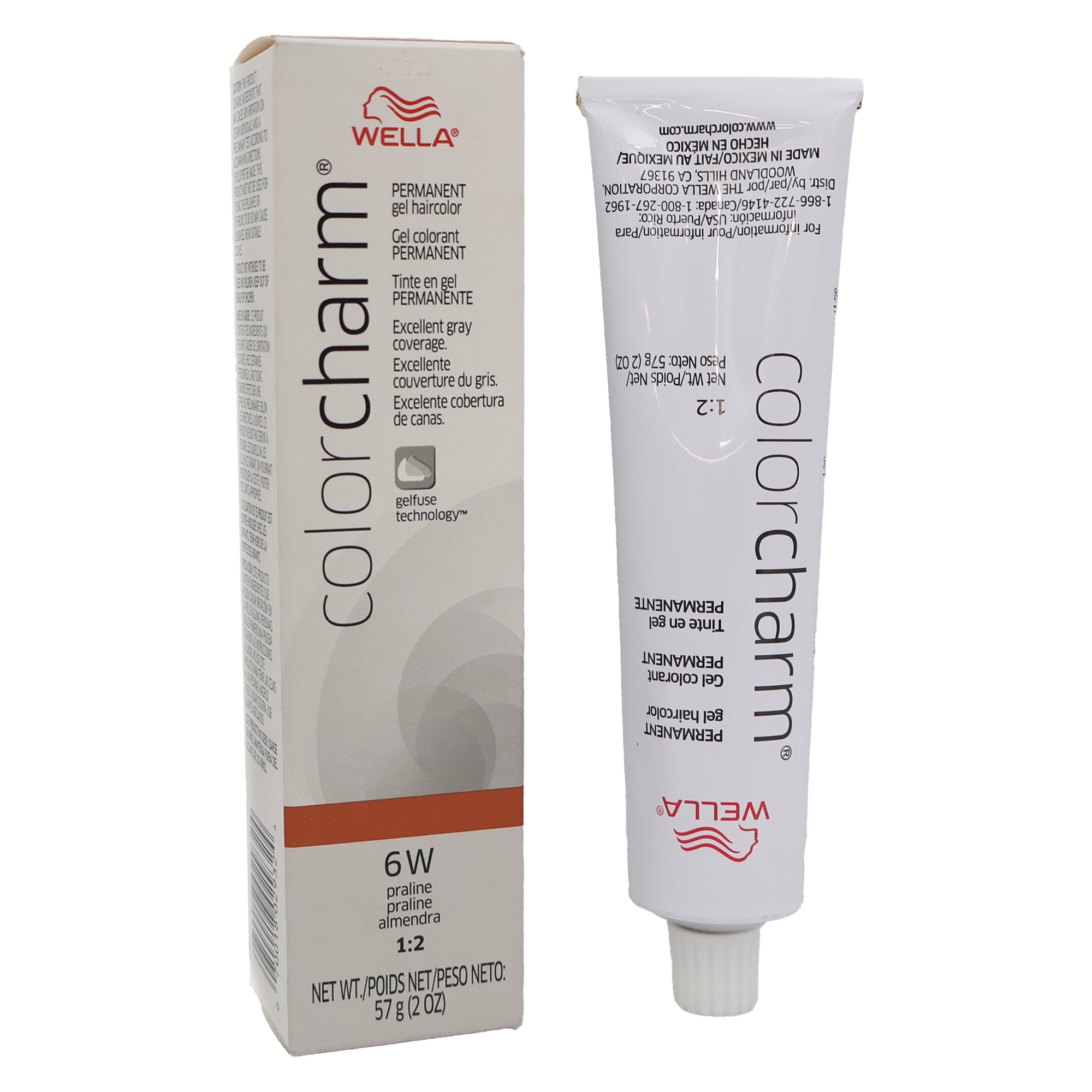 Wella Color Charm Permanent Gel Haircolor, 6W Praline, 2 Oz., Pack of 2